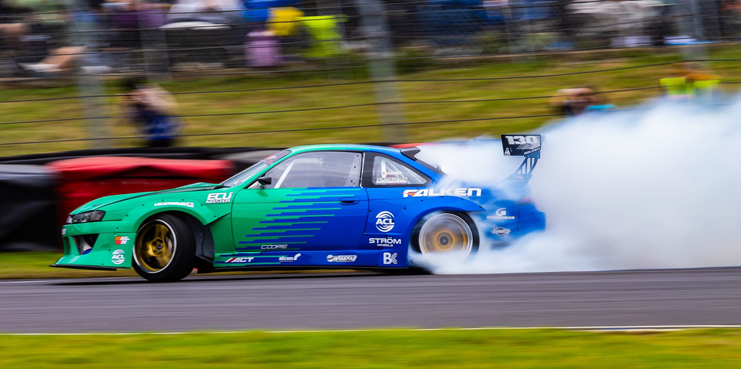 James Deane drifting at AdamLZ World Tour 2026